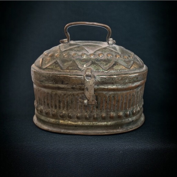 Vintage Set Of 3 Turkish Copper Hand Hammered Trinket Box Set Hinged Metal - Picture 7 of 9